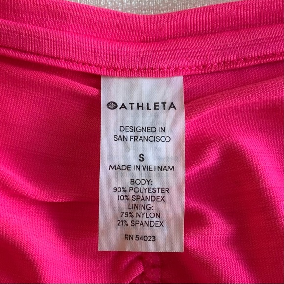 Athleta Hot Pink Ruched Muscle Tee - Picture 3 of 9